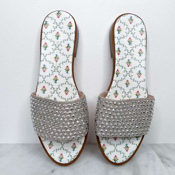 Hill House Silver Studded Slide Sandals - The City Slide - Picture 9 of 14